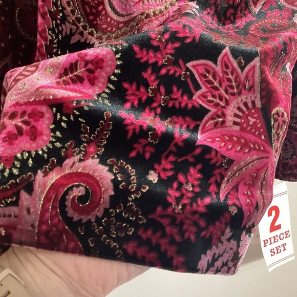 Xscape Joanna Chen 2pc Velvet Tank Cardigan Evening Set Size 3X Sparkle Vintage - Picture 6 of 14